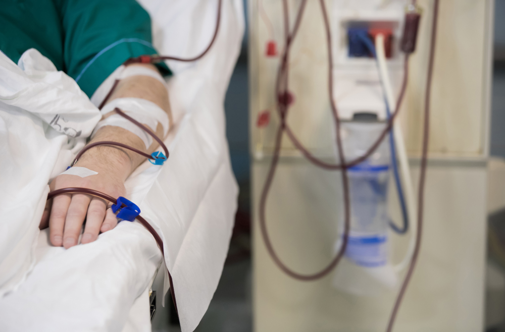 Patient receiving dialysis